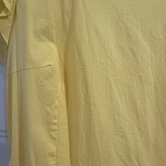 Sunny Yellow Midi Circle Dress with  and ruffle Sleeves - Picture 5 of 5